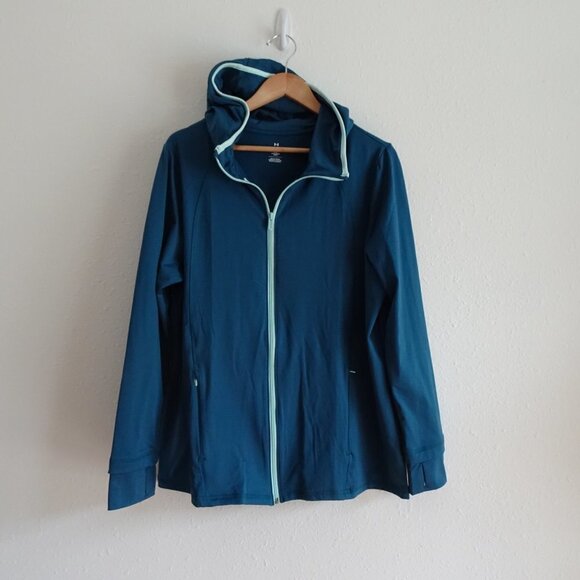 Under Armour Fitted Jacket Women's Size 1X Teal Blue Meridian Activewear - Picture 2 of 11